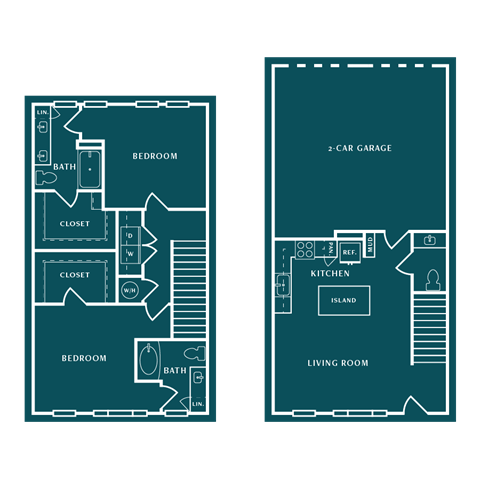 a floor plan of a house customizable with two different floor plans